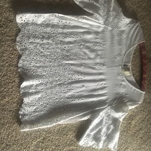 White Eyelet pullover blouse
